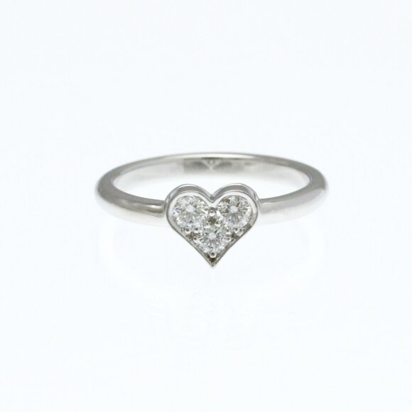 Tiffany & Co. Jewelry - TIFFANY Silver Diamond Heart Ring